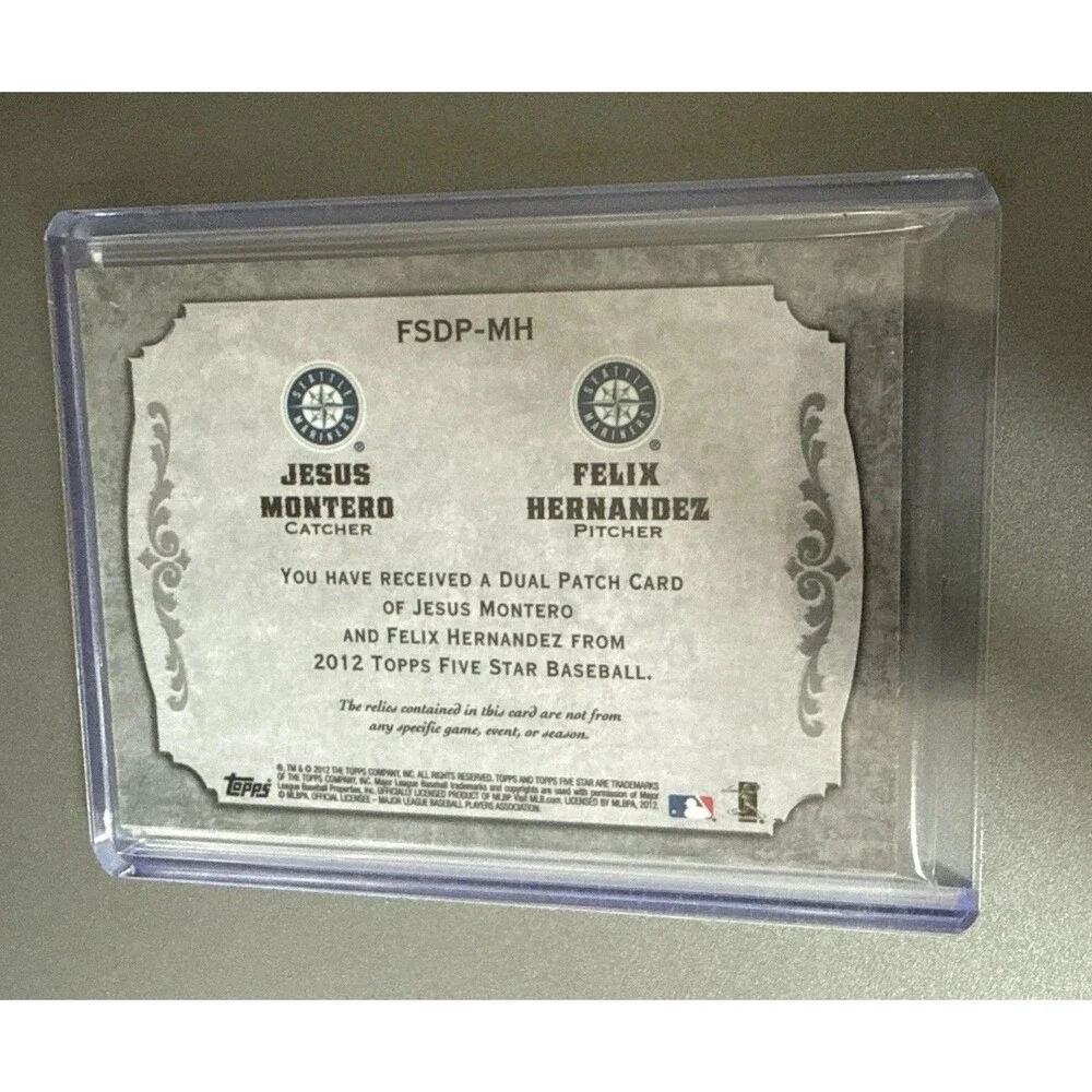 2012 Topps Five Star Dual Game-Used Patch card jesus montero felix hernandez